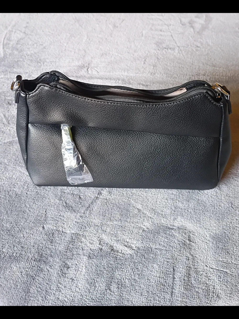 Black Vegan Leather Hobo Shoulder Bag Crossbody Purse NWT